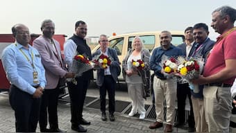 Commonwealth Games Federation president Chris Jenkins and CEO Katie Sadleir recently attended HIL final in Rourkela. Image: Hockey India 