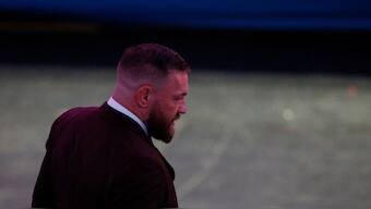 Conor McGregor was angry at a fan who chanted "Let's go Khabib", a reference to McGregor's rival Khabib Nurmagomedov. Reuters 
