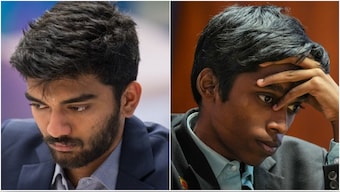 Indian Grandmasters D Gukesh and R Praggnanandhaa currently share the lead in the 2025 Tata Steel Chess tournament with one round to go. Image credit: Tata Steel Chess/PTI