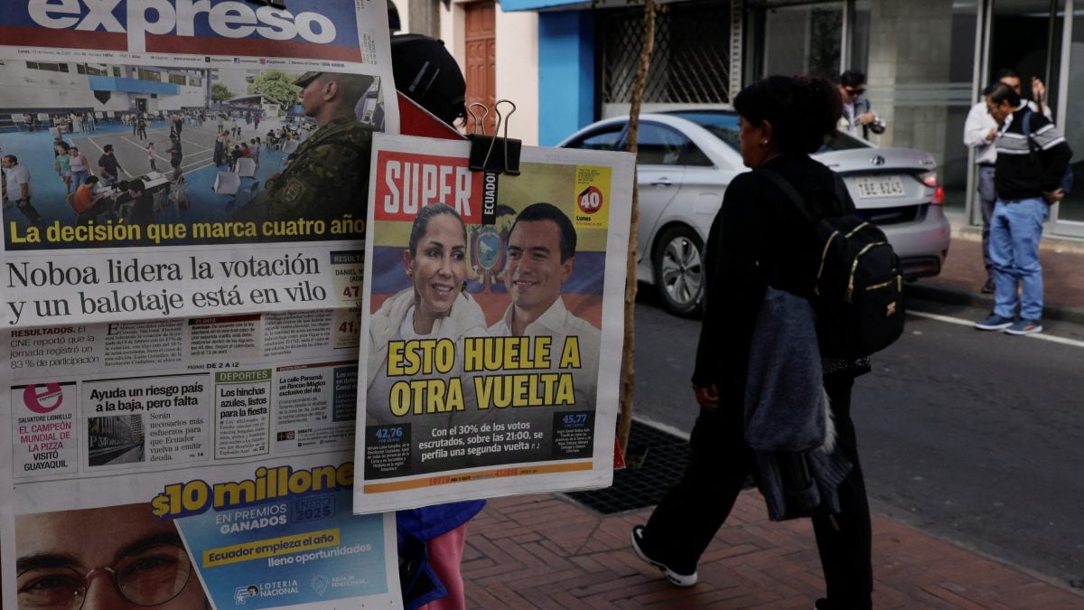 Ecuador presidential election: President Noboa fails to win majority, to face run-off in April