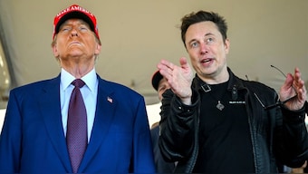 Elon Musk and US President Donald Trump. AP