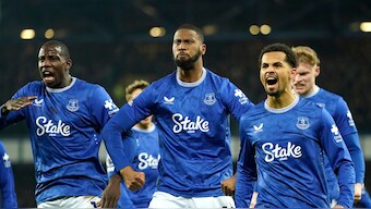 Everton played out a chaotic 2-2 draw against Liverpool in the Premier League Merseyside Derby. AP 