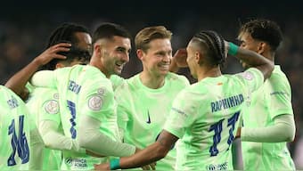 Ferran Torres, Fermin Lopez and Lamine Yama scored as Barcelona thumped Valencia. Image: AP
