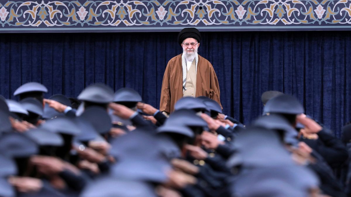 Iranian Supreme Leader Ayatollah Khamenei listens to the national anthem as air force officers salute during their meeting in Tehran, Iran, Friday, Feb. 7, 2025. (Photo: AP) Iranian Supreme Leader Ayatollah Khamenei listens to the national anthem as air force officers salute during their meeting in Tehran, Iran, Friday, Feb. 7, 2025. (Photo: AP)