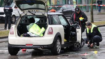 Police take pictures of a car which drove into a crowd in Munich, Germany, February 13, 2025, injuring several people. (Photo: Reuters) 