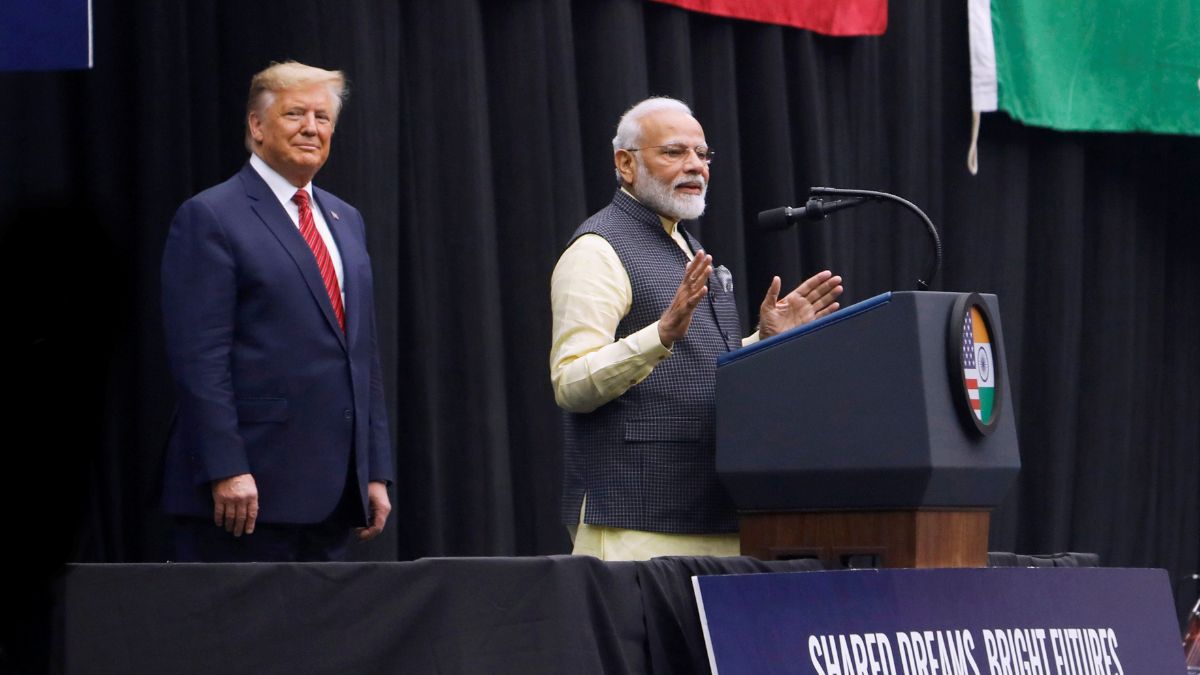 US President Donald Trump looks on as Indian Prime Minister Narendra Modi speaks during a 'Howdy, Modi' rally at NRG Stadium in Houston, Texas, US September 22, 2019. (Photo: Reuters) US President Donald Trump looks on as Indian Prime Minister Narendra Modi speaks during a 'Howdy, Modi' rally at NRG Stadium in Houston, Texas, US September 22, 2019. (Photo: Reuters)