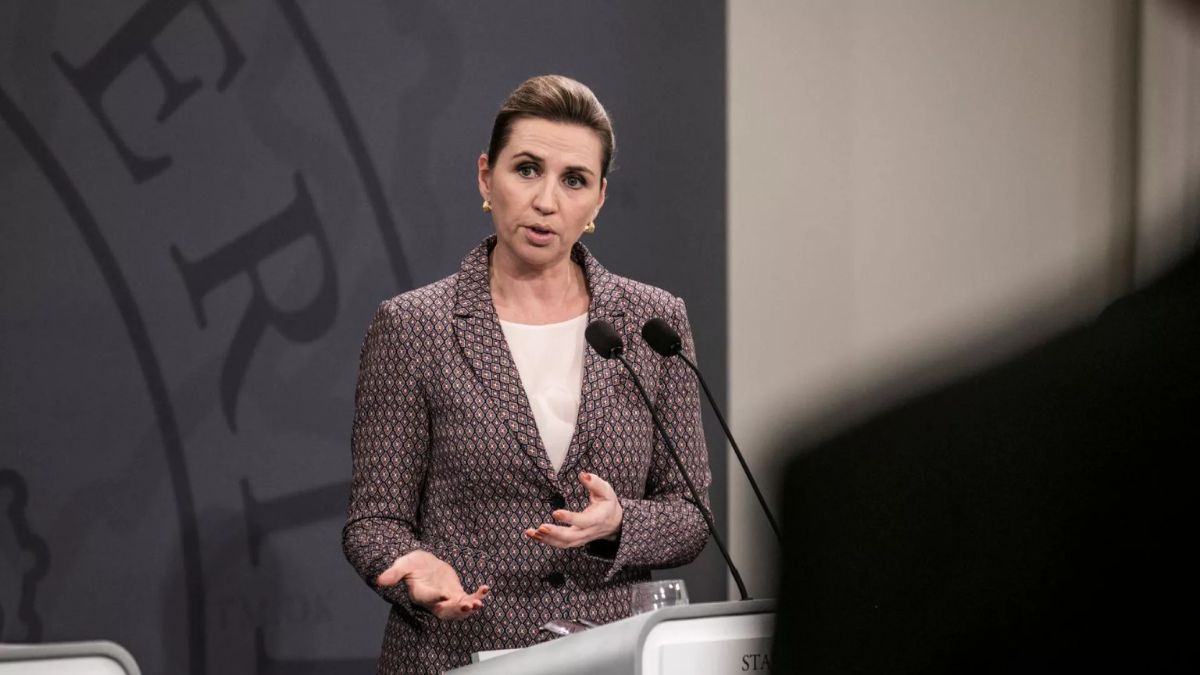 Denmark's Prime Minister Mette Frederiksen speaks during a press conference at Christiansborg in Copenhagen. (Photo: AP) Denmark's Prime Minister Mette Frederiksen speaks during a press conference at Christiansborg in Copenhagen. (Photo: AP)