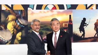 Minister of External Affairs S Jaishankar meets Chinese Foreign Minister Wang Yi on the sidelines of the G20 Foreign Ministers Meeting in South Africa's Johannesburg on Friday, February 21, 2025. (Photo: X/S Jaishankar) 