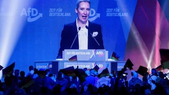 Alice Weidel, co-leader of Germany's far-right Alternative for Germany (AfD) party, addresses an election campaign rally in Halle, eastern Germany on January 25, 2025. (Photo: AFP)