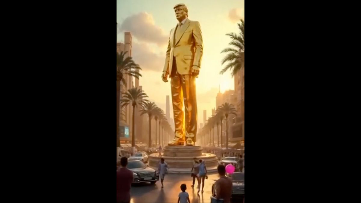 A screengrab from a video shared by US President Donald Trump shows his giant golden statue in his vision of the redeveloped Gaza Strip. (Photo: Truth Social/Donald Trump) A screengrab from a video shared by US President Donald Trump shows his giant golden statue in his vision of the redeveloped Gaza Strip. (Photo: Truth Social/Donald Trump)