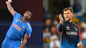 Gerhard Erasmus says he looks up to R Ashwin to learn new skills. Images: AFP
