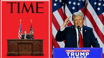 US President Donald Trump reacts to Tesla CEO Elon Musk featuring on the cover of Time Magazine. Source: TIME/ AP