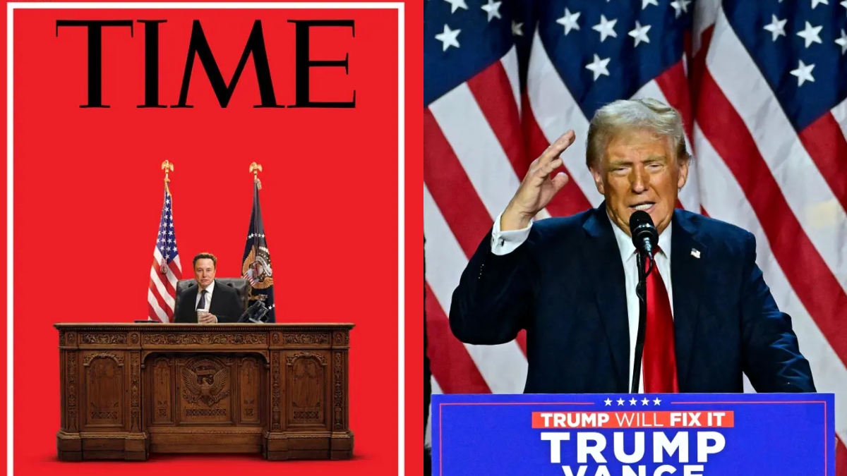 US President Donald Trump reacts to Tesla CEO Elon Musk featuring on the cover of Time Magazine. Source: TIME/ AP US President Donald Trump reacts to Tesla CEO Elon Musk featuring on the cover of Time Magazine. Source: TIME/ AP