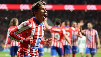 Atletico Madrid's Giuliano Simeone scored two goals as Atletico Madrid defeated Getafe to reach Copa del Rey semifinals. Image: Reuters