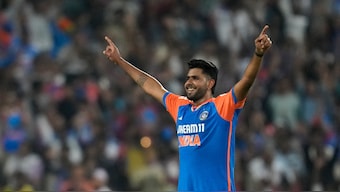 Harshit Rana picked three wickets after coming on as a substitute for Shivam Dube in the fourth India-England T20I. AP 