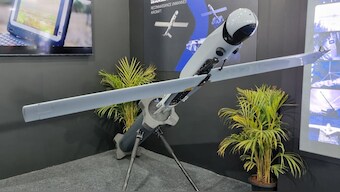 The Tube-launched version of Warmate made its international debut at Aero India 2025. Image courtesy: Firstpost