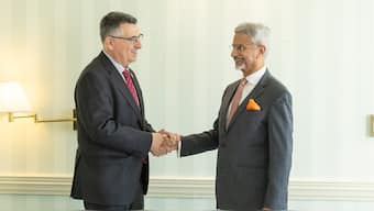 Indian EAM S Jaishankar met his Israeli counterpart Gideon Saar in Munich, Germany. X.com/@DrSJaishankar