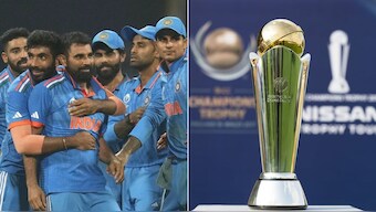 Indian players (left) celebrate during the 2023 World Cup. Image: AP/ICC