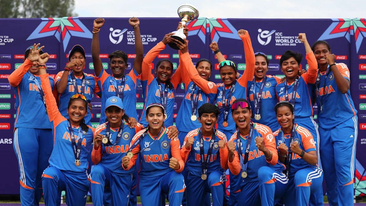 India lift the U19 Women's T20 World Cup in Malaysia. Image: ICC India lift the U19 Women's T20 World Cup in Malaysia. Image: ICC