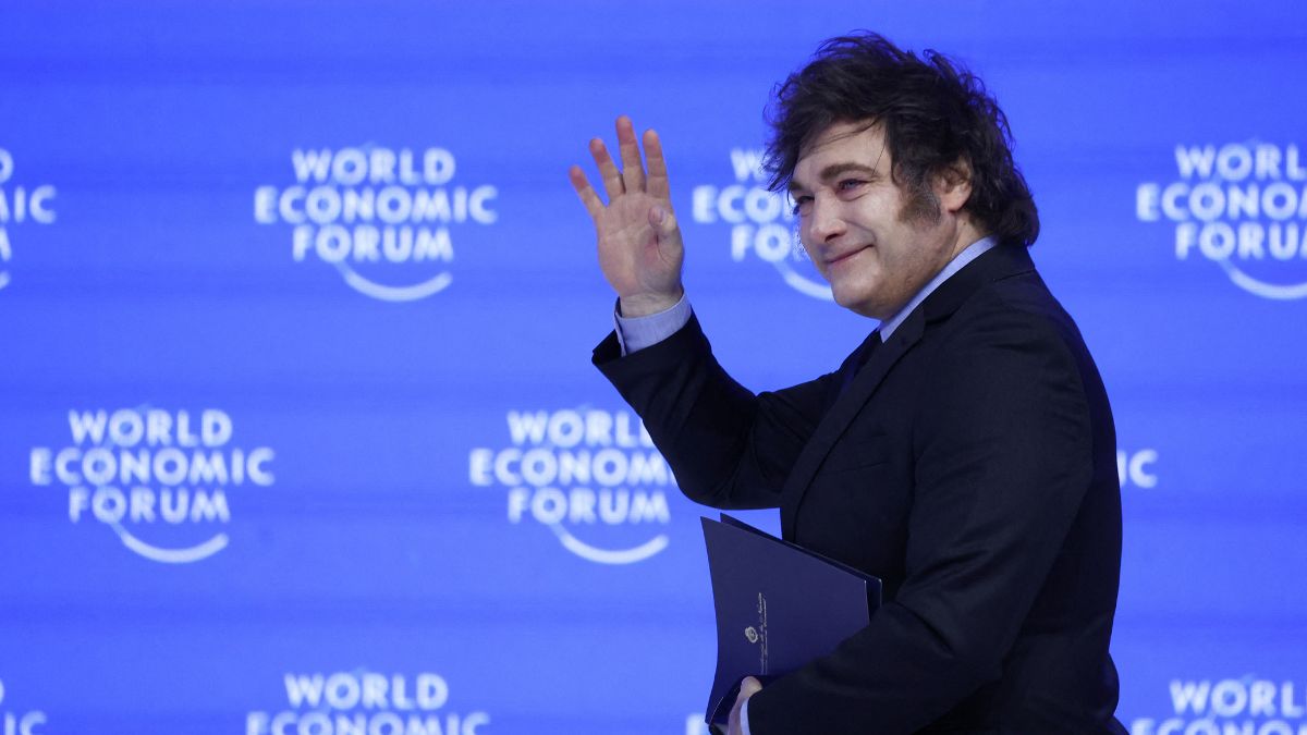 Argentina's President Javier Milei attends the 55th annual World Economic Forum (WEF) meeting in Davos, Switzerland, January 23, 2025. File Image/Reuters Argentina's President Javier Milei attends the 55th annual World Economic Forum (WEF) meeting in Davos, Switzerland, January 23, 2025. File Image/Reuters