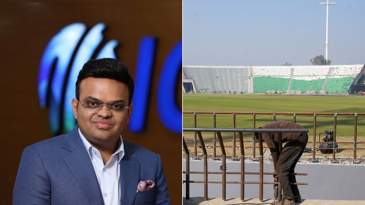 Jay Shah (left) poses after becoming the ICC Chairman. Image: ICC/Reuters Jay Shah (left) poses after becoming the ICC Chairman. Image: ICC/Reuters