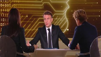 French President Emmanuel Macron in an interview with Firstpost and France TV. Source: Firstpost