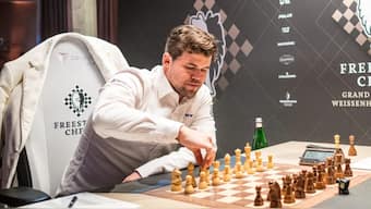 Norwegian chess icon Magnus Carlsen competes on the final day of the Freestyle Chess Grand Slam Tour event in Weissenhaus, Germany. Image credit: Freestyle Chess