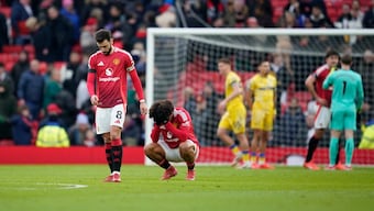 Manchester United are languishing in 13th place in the Premier League this season with just 29 points. AP 