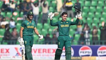 Matthew Breetzke is the first player in men's cricket to score 150 on ODI debut. Image: ICC on X