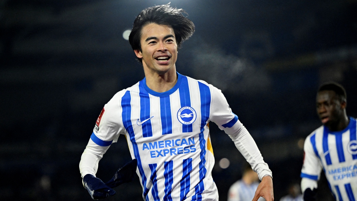 Kaoru Mitoma scored as Brighton stunned Chelsea to reach the fifth round of the FA Cup on Saturday. Reuters Kaoru Mitoma scored as Brighton stunned Chelsea to reach the fifth round of the FA Cup on Saturday. Reuters