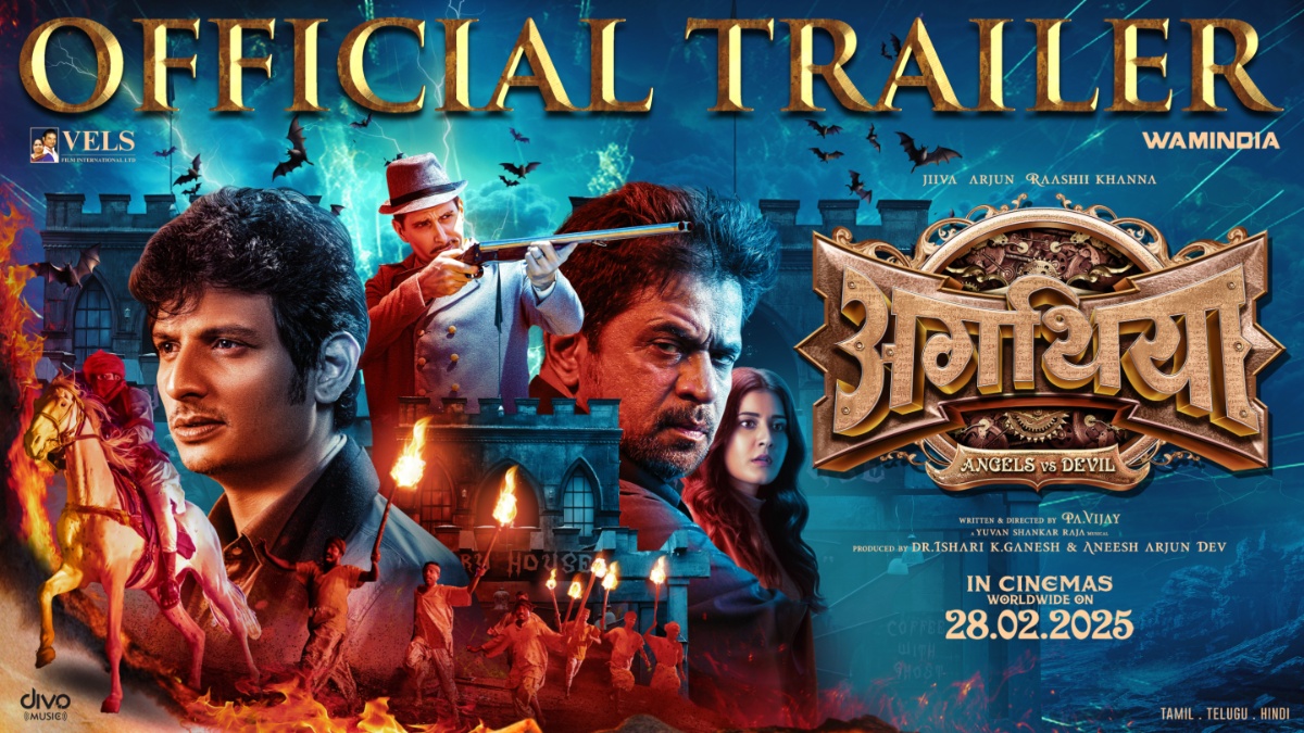 Aghathiyaa trailer: Jiiva, Arjun Sarja, and Raashii Khanna starrer unveils a spectacular fantasy-horror thriller Aghathiyaa trailer: Jiiva, Arjun Sarja, and Raashii Khanna starrer unveils a spectacular fantasy-horror thriller