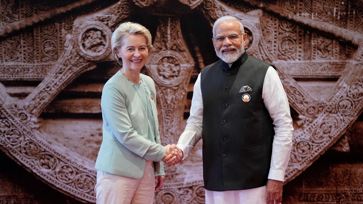 Indian Prime Minister Narendra Modi welcomes President of the European Union Ursula von der Leyen upon her arrival at Bharat Mandapam convention centre for the G20 Summit, in New Delhi, India, Saturday, September 9, 2023. File Image/Reuters Indian Prime Minister Narendra Modi welcomes President of the European Union Ursula von der Leyen upon her arrival at Bharat Mandapam convention centre for the G20 Summit, in New Delhi, India, Saturday, September 9, 2023. File Image/Reuters