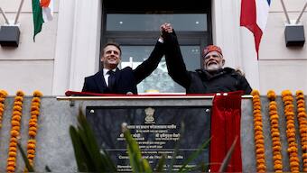Watch | Crowd chants ‘Modi Modi’ as Macron and Modi inaugurate Indian consulate in France’s Marseille. Image: Reuters 