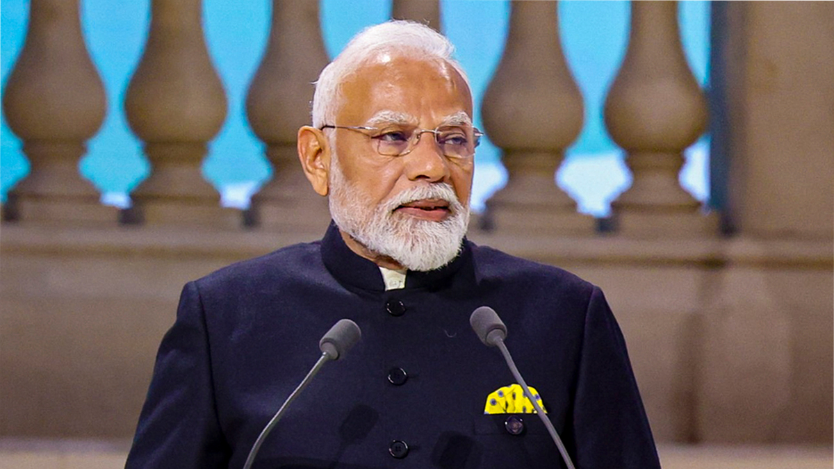 Prime Minister Narendra Modi addresses a gathering during the AI Action Summit, in Paris, France on 11 February 2025. PTI Prime Minister Narendra Modi addresses a gathering during the AI Action Summit, in Paris, France on 11 February 2025. PTI