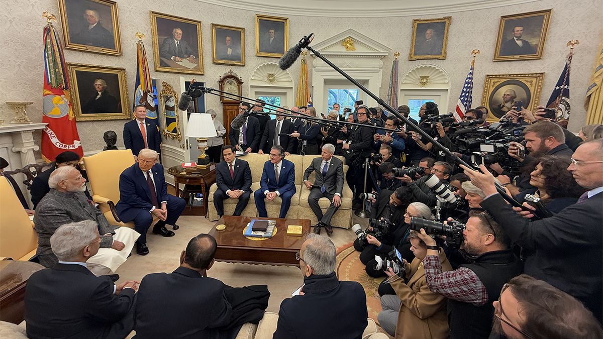 President
Donald Trump
meets with Prime Minister Narendra Modi in the Oval Office. Image courtesy @MargoMartin47 / X President
Donald Trump
meets with Prime Minister Narendra Modi in the Oval Office. Image courtesy @MargoMartin47 / X