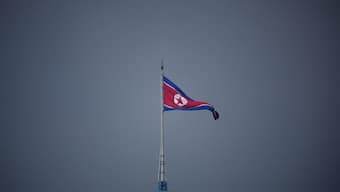 A North Korean flag flutters at the propaganda village of Gijungdong in North Korea. File image/ Reuters