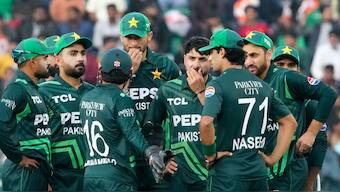 Pakistan players during their tri-series game against New Zealand. Image: AP