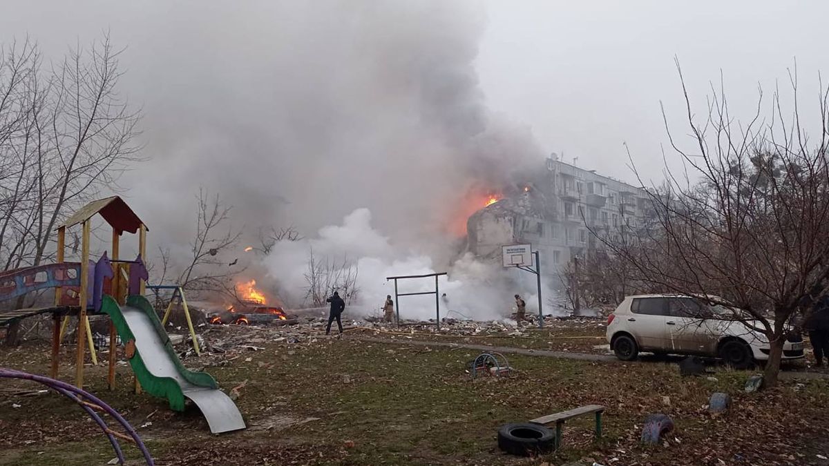 Ukrainian rescuers working to extinguish a fire at the site at a damaged residential building following a missile strike in Poltava, amid the Russian invasion on Ukraine. AFP Photo Ukrainian rescuers working to extinguish a fire at the site at a damaged residential building following a missile strike in Poltava, amid the Russian invasion on Ukraine. AFP Photo