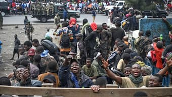 M23 rebels escort government soldiers and police who surrendered to an undisclosed location in Goma, Democratic Republic of the Congo, Thursday, Jan. 30, 2025. Image- AP