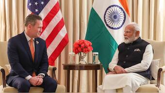 PM Modi and National Security Advisor Michael Waltz. Image/X/ @narendramodi