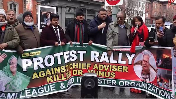 'Step down! Killer Yunus': Awami League supporters protest against Bangladesh govt in US