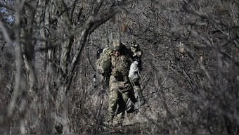 Servicemen of the Alkatraz special rifle battalion, former prisoners who volunteered to defend Ukraine, of the 93rd Motorized Brigade take part in a military drills in an undisclosed location in the Donetsk region on February 13, 2025. Image- AFP