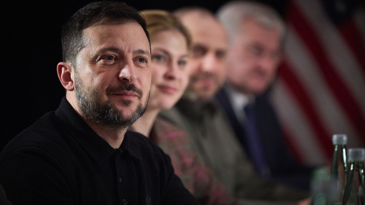 President of Ukraine Volodymyr Zelensky (L) listening to the Vice President of the United States (not in picture) during their talks on the sidelines of the Munich Security Conference. Image- AFP President of Ukraine Volodymyr Zelensky (L) listening to the Vice President of the United States (not in picture) during their talks on the sidelines of the Munich Security Conference. Image- AFP