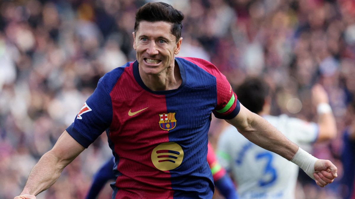 Robert Lewandowski scored the only goal as Barcelona beat Alaves. Image: Reuters Robert Lewandowski scored the only goal as Barcelona beat Alaves. Image: Reuters