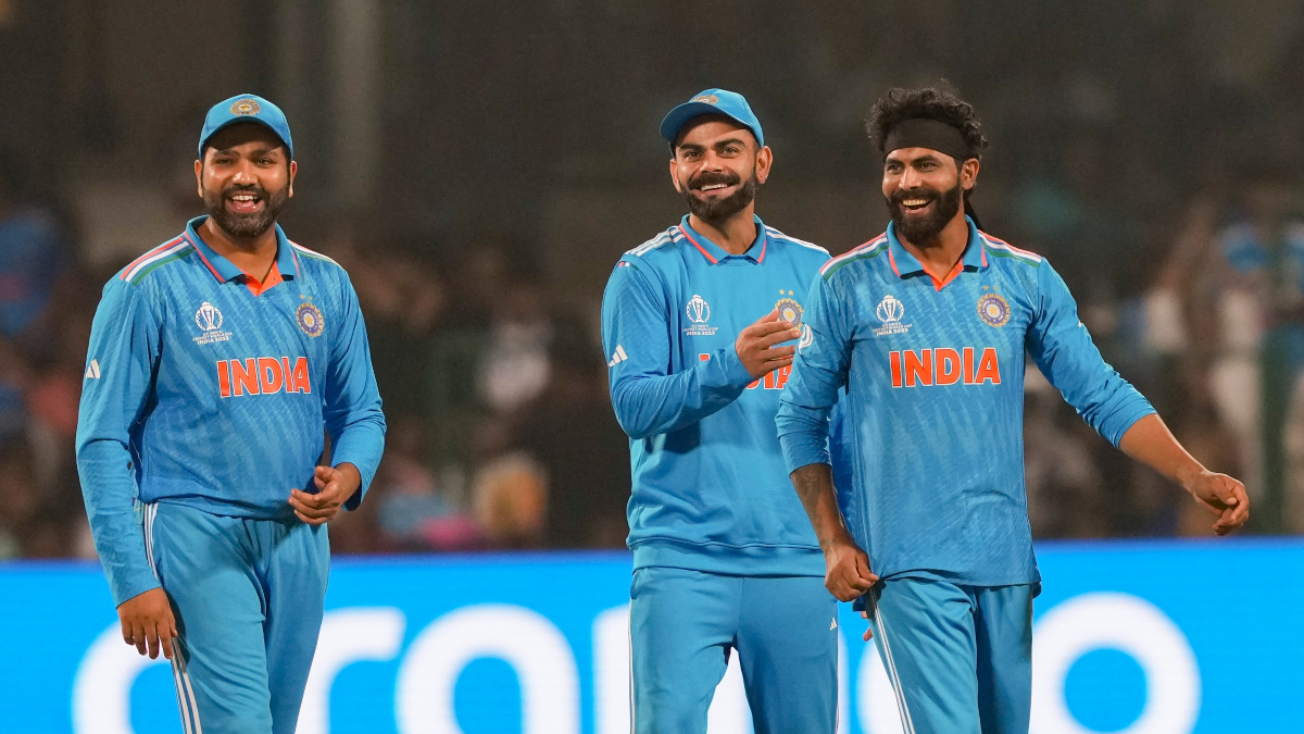 The trio of Rohit Sharma, Virat Kohli and Ravindra Jadeja had helped India reach the final of the 2023 ICC World Cup at home, the last time an ICC event had taken place in the ODI format. PTI The trio of Rohit Sharma, Virat Kohli and Ravindra Jadeja had helped India reach the final of the 2023 ICC World Cup at home, the last time an ICC event had taken place in the ODI format. PTI