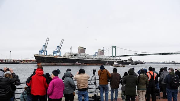 S.S. United States, largest passenger ship made in America, sets sail on its final voyage