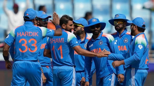 WATCH: Shami marks ICC event return with wicket in first over; Harshit Rana strikes in second over vs Bangladesh