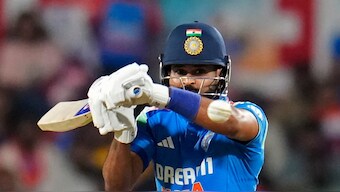 Shreyas Iyer's fifty in the first ODI against England was his first international match in six months. Image: AP 
