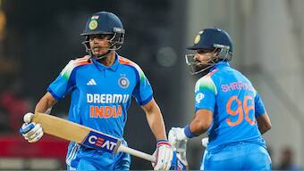 Shubman Gill and Shreyas Iyer run between the wickets during the first One-Day International between India and England at the VCA Stadium in Nagpur on Friday, 6 February. PTI