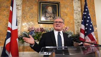 British Prime Minister Keir Starmer speaks during a welcome reception at the Britain's ambassador's residence in Washington, DC on Wednesday. AP File